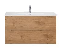 ETNA База под раковину подвесная с двумя выкатными ящиками, с доводчиками, Rovere Nature, 800x455x500, ETNA-800-2C-SO-RN-P Belbagno фото в интернет-магазине Русалия