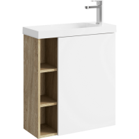 Подвесная тумба 60  Alba дуб давос ALB0106RDD+ALB0706WM + умывальник Compact Slim 600 CMPSL.06.04.D Aqwella фото в интернет-магазине Русалия