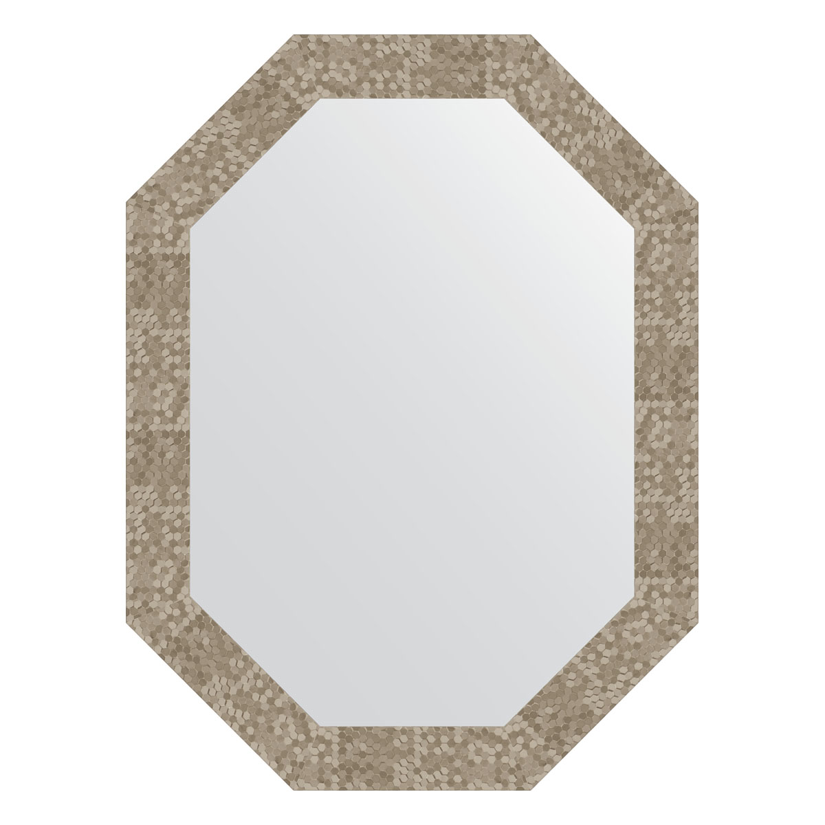 Зеркало настенное Polygon EVOFORM в багетной раме соты титан, 62х82 см, BY 7103