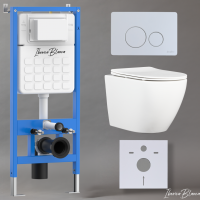 Комплект 3 в 1 инсталляция, унитаз торнадо безободковый белый BILBAO ALTO (IB.BLA.234.1B1), клавиша смыва белый матовый, нержавеющая сталь  INOX-O (IB.B081.001.000), IBERICA BLANCA фото в интернет-магазине Русалия