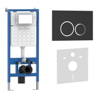 Комплект 2 в 1 инсталляция + клавиша смыва черный матовый, пластик ESTI-O (IB.B082.002.000) IBERICA BLANCA фото в интернет-магазине Русалия