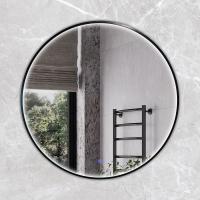 Круглое зеркало в алюминиевой раме Comforty Вега-75 LED IC-подсветка, холодный свет, сенсор, чёрный матовый 00-00020727 Comforty фото в интернет-магазине Русалия