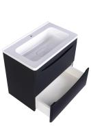 Тумба с раковиной Бергамо Мини 60 подвесная, Люкс антискрейч черный Style Line фото в интернет-магазине Русалия