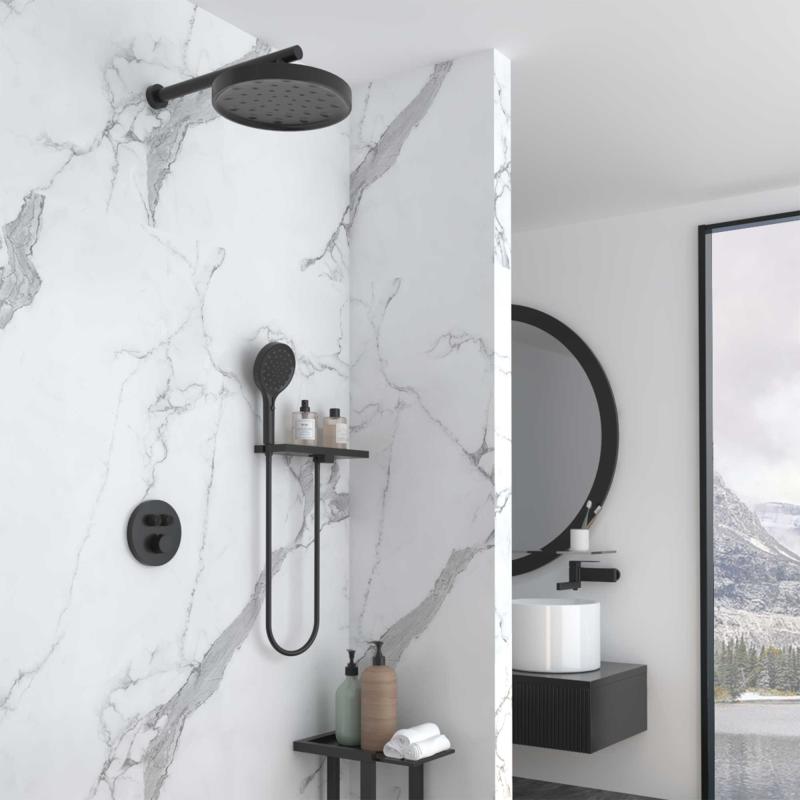 Душевой комплект Inspire VSFW-3I22MT2RMB встраиваемый, термостатический, двухрежимный, черный Vincea