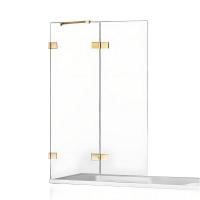 Шторка для ванны NEW TRENDY AVEXA GOLD BRUSHED 140x150 EXK-2018 L (брашированное золото) фото в интернет-магазине Русалия