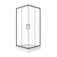 Душевой уголок Фикс-Графит 80*80, квадрат (2 места+сифонD90мм) Щ0000077407 Triton фото в интернет-магазине Русалия