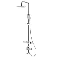 Смеситель Lemark Verba для ванны и душа с регулируемой высотой штанги и верхней душевой лейкой "Тропический дождь" (LM11462C) фото в интернет-магазине Русалия