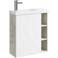 Подвесная тумба 60  Alba камень натуральный ALB0106LLS+ALB0706WM + умывальник Compact Slim 600 CMPSL.06.04.D Aqwella фото в интернет-магазине Русалия