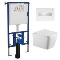 Сет LORANTO Инсталляция с кнопкой Line белая матовая + унитаз ANTE с сиденьем микролифт (4501+7320+CS-2216HM) фото в интернет-магазине Русалия