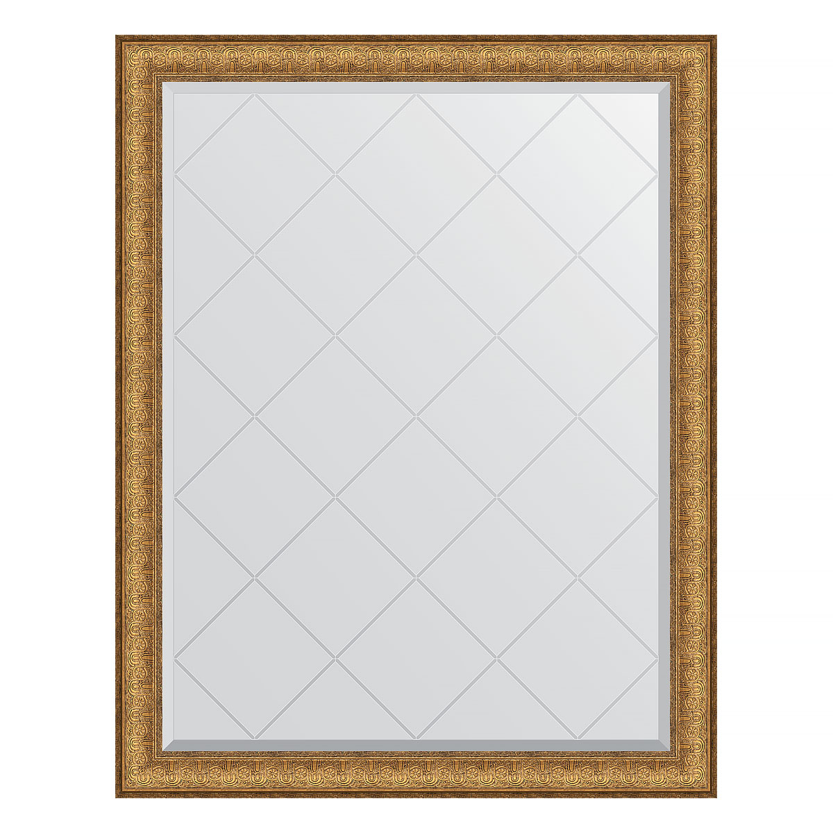 Зеркало настенное с гравировкой EVOFORM в багетной раме медный эльдорадо, 94х119 см, BY 4352
