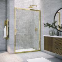 Душевая дверь ZP TUR NOVO h1900 180 09 01, 180 см, стекло прозрачное, профиль золото глянцевое Vegas-Glass фото в интернет-магазине Русалия