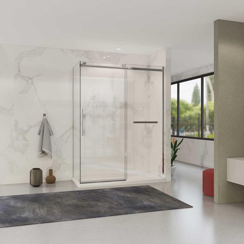 Душевой уголок Como Soft VSR-1CS1015CL, 1500*1000, хром, стекло прозрачное Vincea