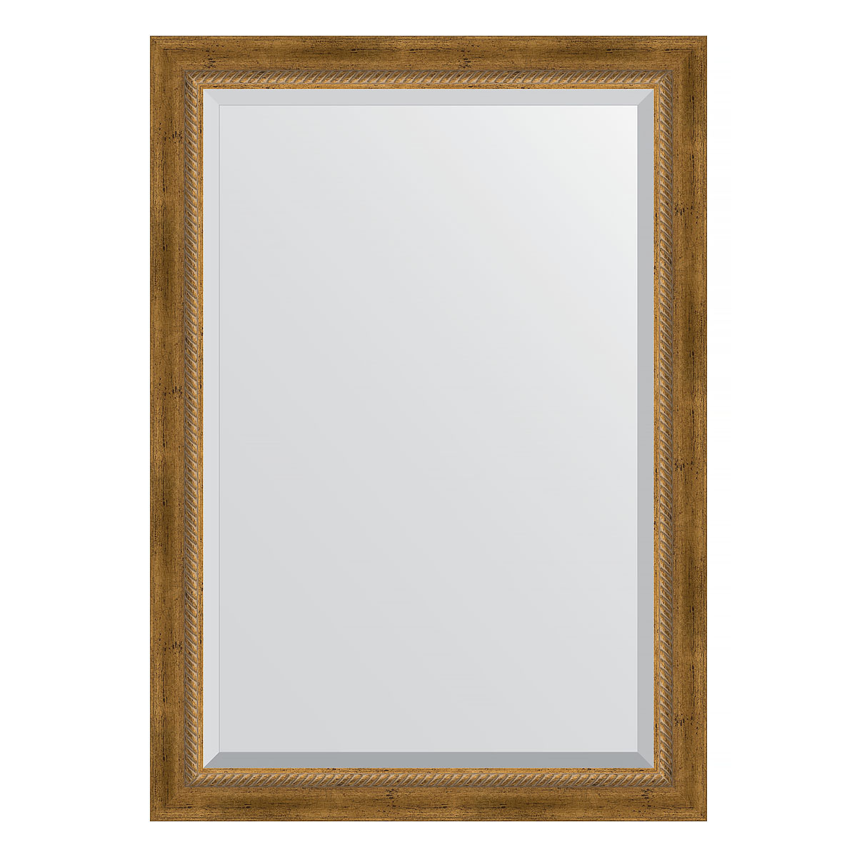 Зеркало настенное с фацетом EVOFORM в багетной раме состаренная бронза, с плетением, 73х103 см, BY 3458