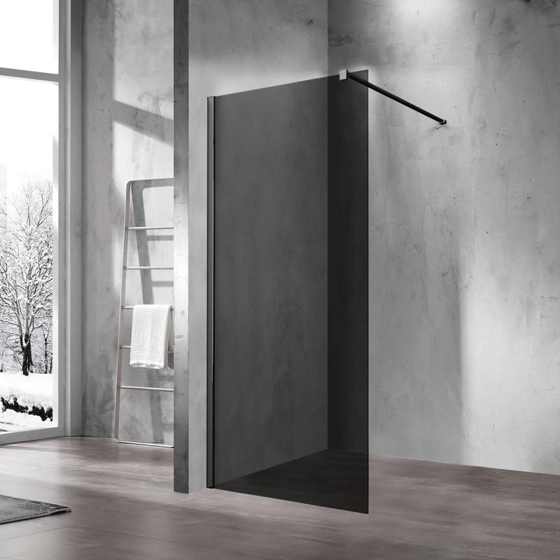 Душевая перегородка Walk-In VSW-1H110CGB, 1100*2000, черный, стекло тонированное Vincea