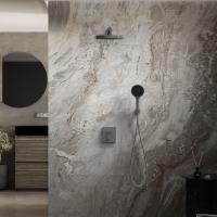 Душевой комплект Inspire VSFW-3I21T2GM встраиваемый, термостатический, 2 режима, вороненая сталь Vincea фото в интернет-магазине Русалия