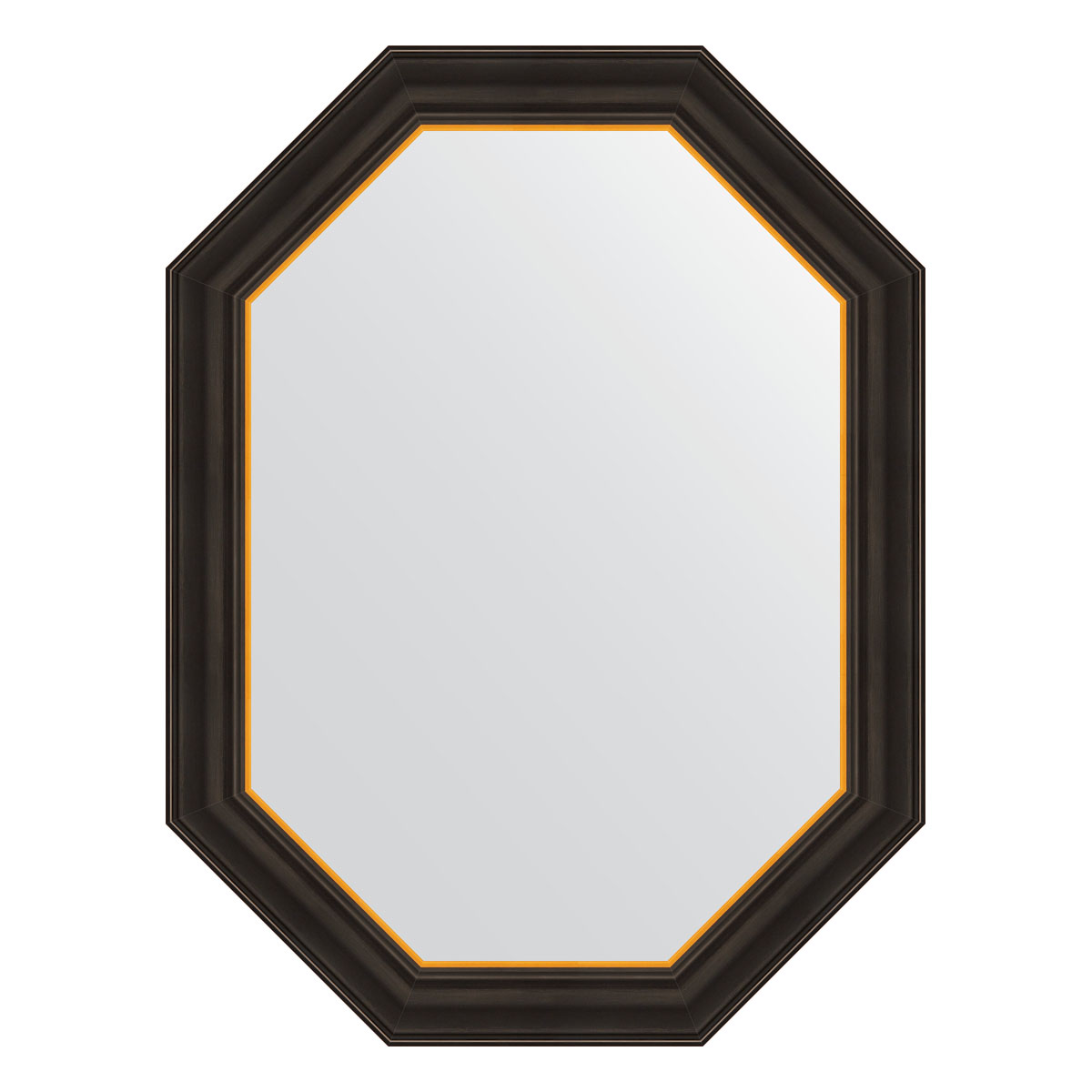 Зеркало настенное Polygon EVOFORM в багетной раме чёрное дерево с золотом, 63х83 см, BY 7287