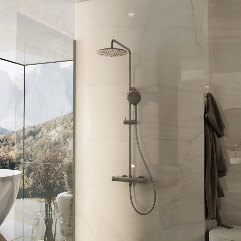 Душевая стойка Rondo VSFS-1R0GM без излива, вороненая сталь Vincea