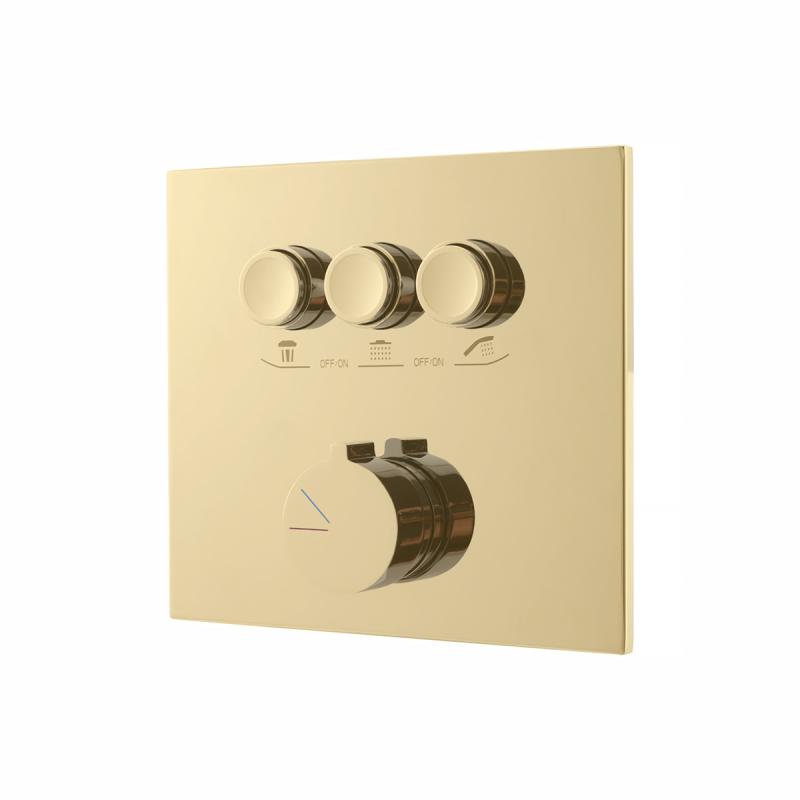 Встраиваемый смеситель для душа VSCV-431BG4 трехфункциональный, брашированное золото Vincea