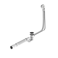 W90A-000-OFI слив-перелив для ванныс гофрой, длина 600 мм , полуавтомат фото в интернет-магазине Русалия