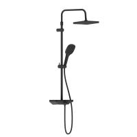 940730300 Merkur душевая система с ванно-душевым смесителем-полкой и прогрессивным картриджем, черны фото в интернет-магазине Русалия