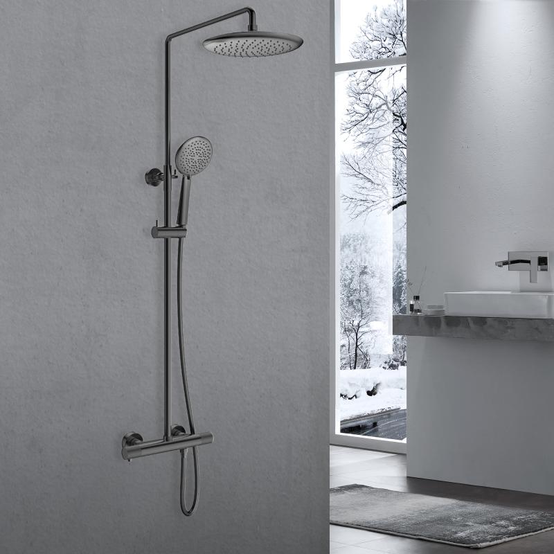 Душевая стойка Desire VSFS-1D0TGM термостатическая, вороненая сталь Vincea