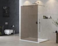 Душевая перегородка CEZARES LIBERTA-L-2-120-120-BR-Cr тонированное (бронза), профиль хром фото в интернет-магазине Русалия