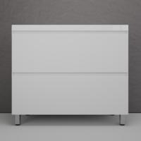 Тумба напольная "Манхэттен 100" ЭМАЛЬ под ASTI 100 2 ящика PLUS белый матовый + Умывальник ASTI 1000x450 Style Line фото в интернет-магазине Русалия