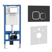 Комплект 2 в 1 инсталляция + клавиша смыва черный матовый, пластик ESTI-Q (IB.B083.002.000) IBERICA BLANCA фото в интернет-магазине Русалия
