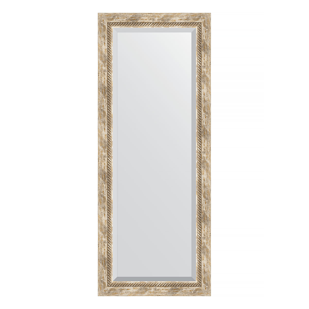 Зеркало настенное с фацетом EVOFORM в багетной раме прованс с плетением, 53х133 см, BY 3511