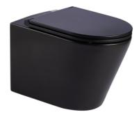 Унитаз подвесной безободковый черный матовый AZ-053E-R-MB Teramo с сиденьем микролифт Azario фото в интернет-магазине Русалия