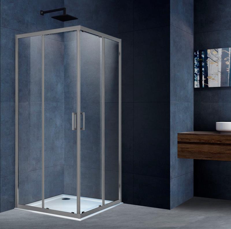 Душевой уголок Alpha VSS-3AL100CLGM, 1000*1000, вороненая сталь, стекло прозрачное Vincea