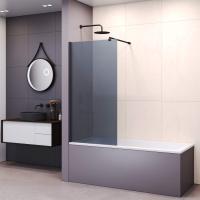 Шторка на ванну RGW SC-050B 900, стекло тонированное (серое), профиль черный фото в интернет-магазине Русалия