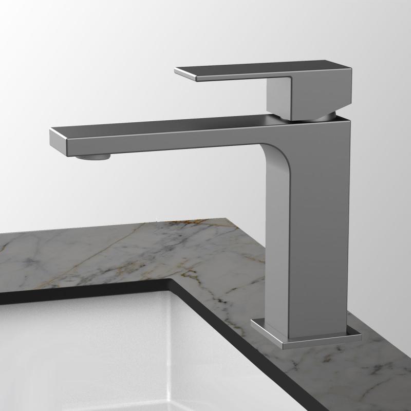 Смеситель для раковины Cube VBF-1C01GM однорычажный, вороненая сталь Vincea