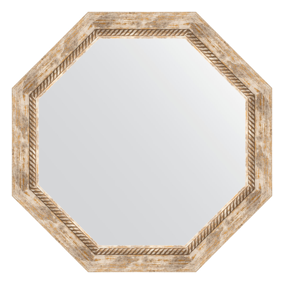 Зеркало настенное Octagon EVOFORM в багетной раме прованс с плетением, 68х68 см, BY 7319