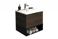 COMFORTY. Тумба-умывальник "Франкфурт-60" дуб-шоколадно-коричневый с раковиной COMFORTY 60E фото в интернет-магазине Русалия