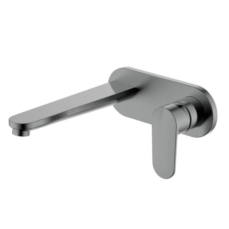 AQ1813BGM НИКА смеситель для раковины настенный (внешняя и скрытая часть), оружейная сталь Aquatek