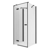 Душевое ограждение NEW TRENDY REFLEXA BLACK L 90x80x200 EXK-5011 (черный) фото в интернет-магазине Русалия
