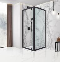 Душевой уголок с поворотной дверью Stile VSS-2ST9090CLB-R, 900*900, черный, стекло прозрачное, правый Vincea фото в интернет-магазине Русалия