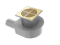 Душевой трап SMART DESIGN 15x15 cm, нерж.сталь МАТ. ЗОЛОТО 984-15-MG Boheme фото в интернет-магазине Русалия