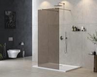 Душевая перегородка CEZARES LIBERTA-L-2-90-120-BR-Cr тонированное (бронза), профиль хром фото в интернет-магазине Русалия