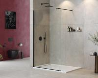 Душевая перегородка CEZARES LIBERTA-L-1-105-120-C-NERO прозрачное, профиль черный фото в интернет-магазине Русалия