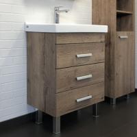 Тумба-умывальник Comforty Никосия 60Н дуб темный с раковиной Fest 60 F01 фото в интернет-магазине Русалия