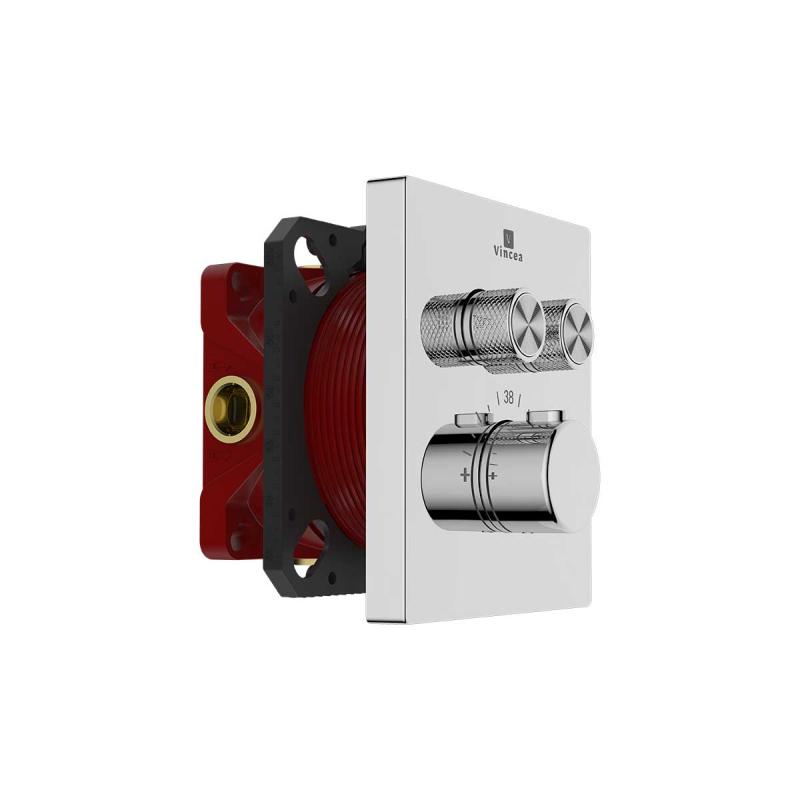 Встраиваемый смеситель для душа VSCV-321T-MCH двухфункциональный, термостатический, хром Vincea