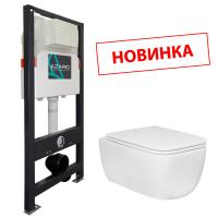 Сет AZARIO NEW Инсталляция для подвесного унитаза 3/6л + Подвесной унитаз FLAVIA слив "Торнадо" безободковый, с быстросъемным сиденьем микролифт (AZ-501A+AZ-0076 UQ1) фото в интернет-магазине Русалия