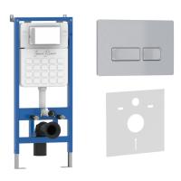 Комплект 2 в 1 инсталляция + клавиша смыва серый/хром матовый, пластик ESTI-R (IB.B021.004.000) IBERICA BLANCA фото в интернет-магазине Русалия