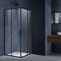 Душевой уголок Alpha VSS-3AL900CLB, 900*900, черный, стекло прозрачное Vincea фото в интернет-магазине Русалия