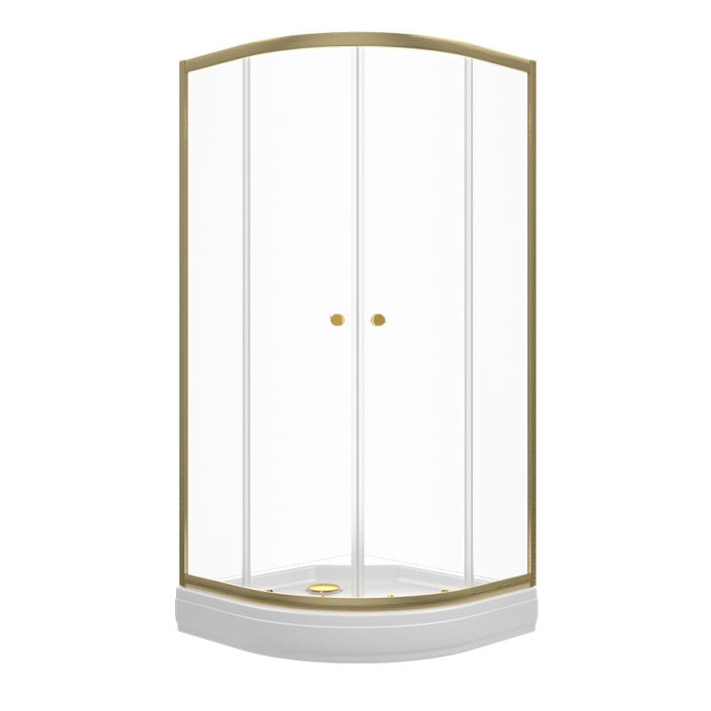 Душевой уголок «Альфа-Голд» 90х90, 1/4 круга, низ. подд. (2 места+сифонD90мм) Тритон Щ0000073921