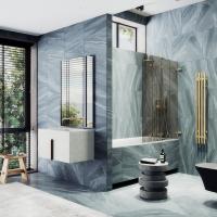 Шторка для ванны складная 4 секции 1400*980 Стекло 6 мм Бронза MGV-585-3 MaybahGlass фото в интернет-магазине Русалия