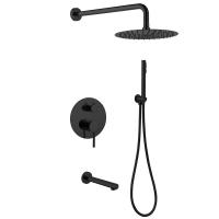 Душевая система ABBER Emotion AF8817B скрытого монтажа с изливом, черная матовая фото в интернет-магазине Русалия