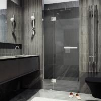 Душевая дверь с добором на петлях 1950*900 Стекло 8 мм Графит MGD-493-4 MaybahGlass фото в интернет-магазине Русалия